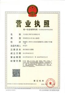 Datian HuiXiang Business License